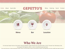 Tablet Screenshot of gepettos4food.com